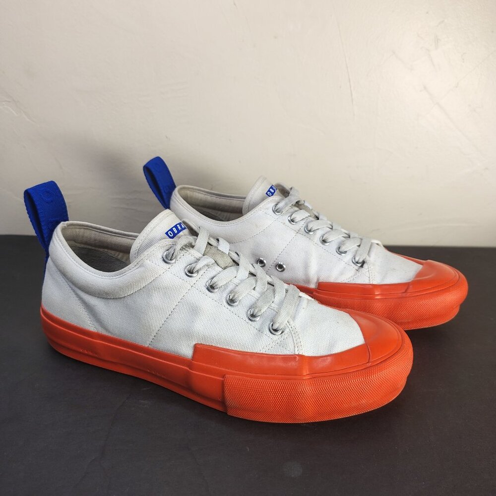 Obra Sneakers Mens Size 9 White Orange‎ Canvas Lo Top